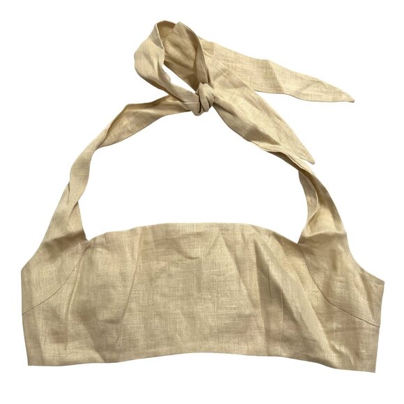 MONDAY Swimwear Montserrat Top in Vanilla Linen - Picture 1 of 5